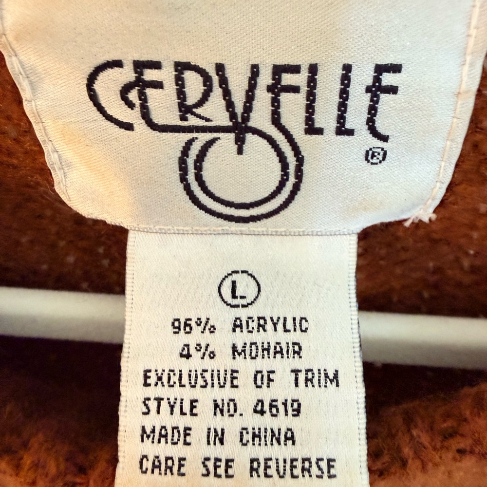 Vintage Cervelle Floral Mohair Blend Sweater Brown Multicolor L - Picture 3 of 4